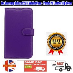 Samsung Galaxy S25 FE Wallet Case – Purple PU Leather Flip Cover, Card Slots
